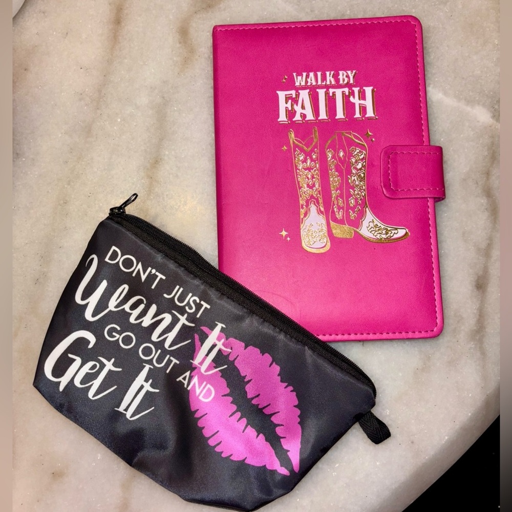 Pink Faith Notebook and Bag